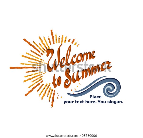 logo\
with Welcome to summer text and smart sea wave \
\
