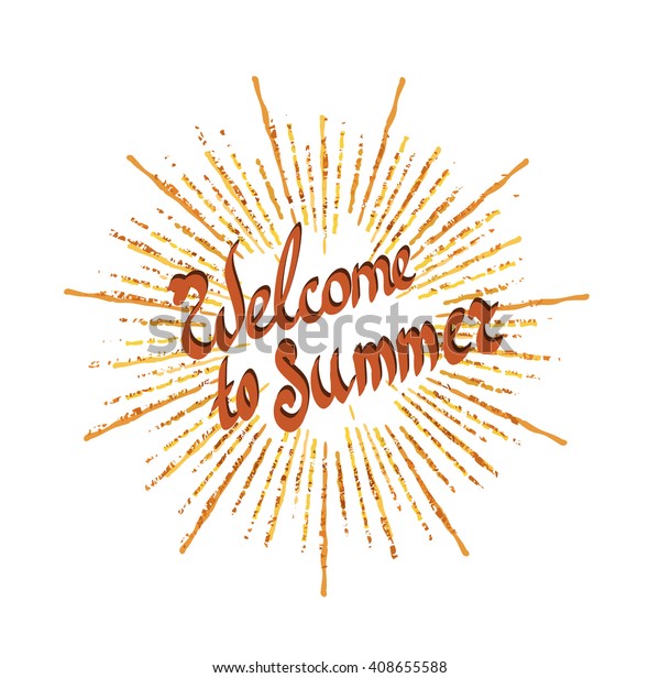 logo with\
Welcome to summer text with sunshine\
