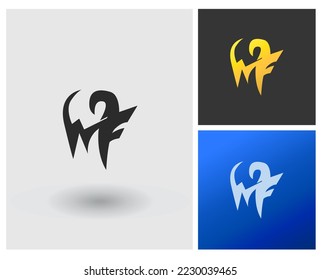 Logo WF Letter Shape Monogram For Company