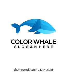 Logo Whale Colorful Gradient Vector Design