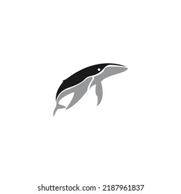 logo whale simple black modern