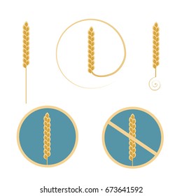 Logo wheat cereal set, vector