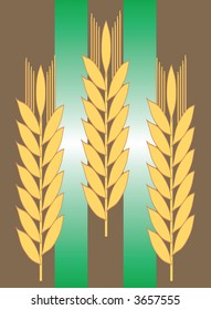 Logo with wheat ears on the stripes.