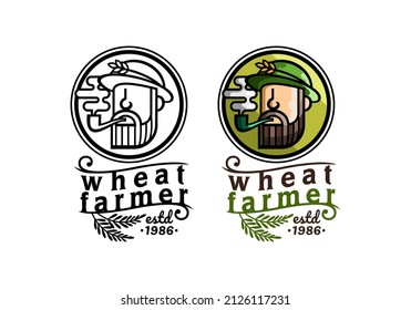 Plantilla de Ilustración del Vector del Cultivo de Trigo con un diseño sencillo y elegante para cualquier industria