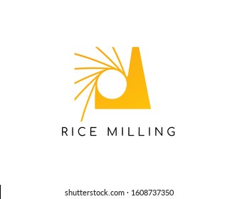 Logo of Wheat Mill with Modern Concept. Design with Unique Image of Silo Milling Isolated on White Background. Suitable for Agriculture Granary or Milling Logo. Vector Illustration