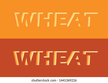 Logo of a Wheat on orange background. Vector emblem for a farm