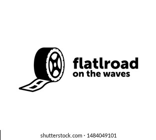 Logo wheel disks Car service of a auto dealership store of spare parts replacement of wheel disk for service smooth wavy smooth road coziness comfort factory dealer office small on white background