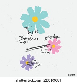 logo whit daisy flowers, slogan