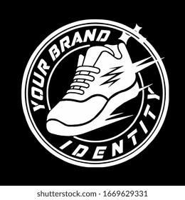 LOGO WHITE SHOES WITH BLACK COLOR