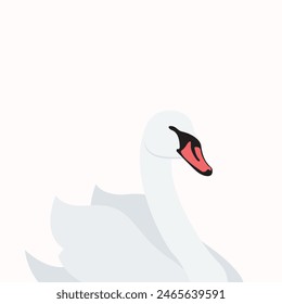 Logo White Swan Flat Bird Vektorillustration.