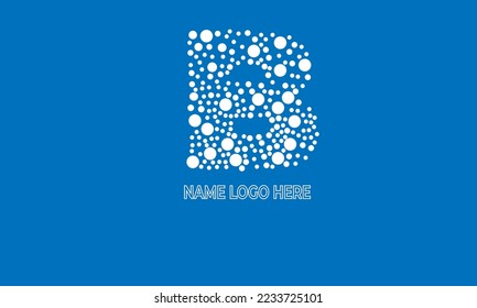 Logo con letra B sobre círculos blancos 