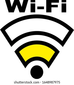 
Icono de logotipo WI-FI aislado en imagen vectorial. Dos colores. Negro y amarillo.