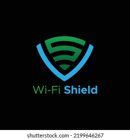 Logo Wifi Shield, Logo Shield Wifi, Logo Shield S, Logo Wifi, Shield VS