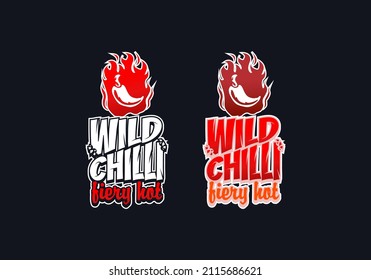Logo Wild Chili Vector Illustration Template with Simple Elegant Design Good for Any Industry