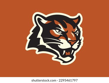 A logo of a wild cat’s head, designed in esports illustration style, Cougar Puma Tiger Panther Mascot Head Vector Graphic