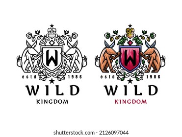 Logo Wild Kingdom Letter W Vector Illustration Template with Simple Elegant Design Good for Any Industry
