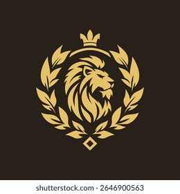 Logo The Wild Throne. A throne built from courage, crowned with leaves, and guarded by the lion — a symbol of natural rulership and fearless leadership.