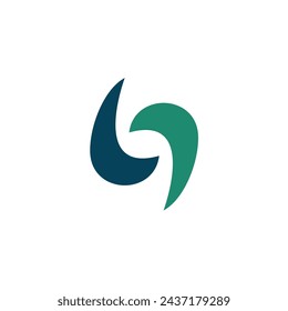 Logo wind green and blue with blank background