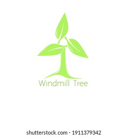 logo windmill from tree, can be used as logo or brand