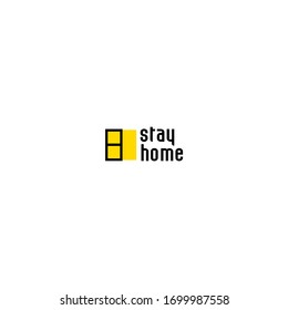 logo window with light vector stay home