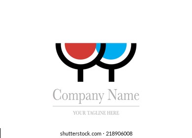 logo wine cocktail creative original vector seal design pattern logo wine cocktail creative bar abstract red sign business blue art letterhead enterprise partner corporation organization deal contract