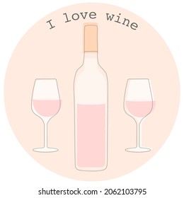 Logo wine vector pink simple