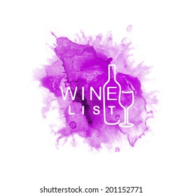 logo wine vector watercolor splash witch wine sign logo wine way classic white vine texture climber bar vines isolated conceptual background scene food glassware red drawn classical science letterhead
