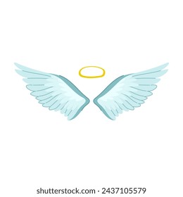 logo wing angel cartoon. halo outline, cupid sketch, heaven eagle logo wing angel sign. isolated symbol vector illustration