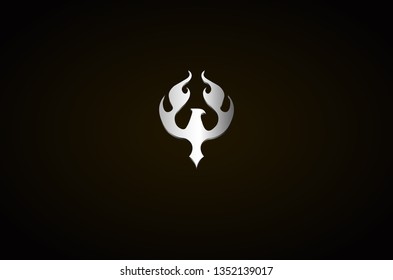 Logo with wing and bird face