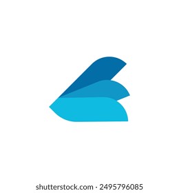 Logo wing blue simple design with blank background