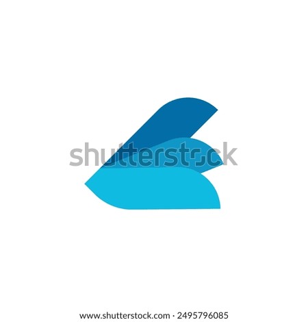 Logo wing blue simple design with blank background