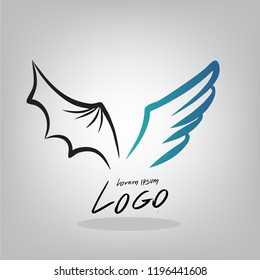 Logo Wing  Draw by hand