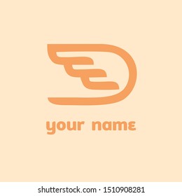 logo wing in minimalism. Flat logo design, classic logo with wings. Line wing