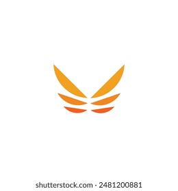 Logo Flügel Gold Einzigartiges Design mit leerem Hintergrund