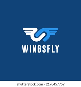 Logo mit Flügelsymbol und Händehaltung.