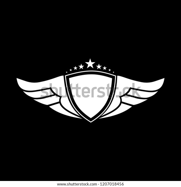 logo with wings and\
shield