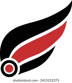 Vector de ala de logotipo con círculo como flash para deporte u otro símbolo de logotipo