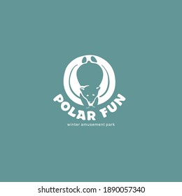 Logo del parque de atracciones invernal. Vector