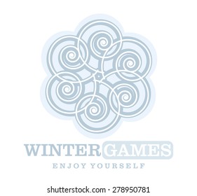 logo winter games snowflake ice travel