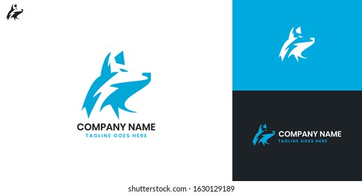 Logo Wolf - All elements on this template are editable with vector software