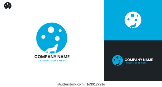 Logo Wolf - All elements on this template are editable with vector software
