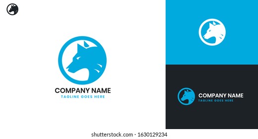 Logo Wolf - All elements on this template are editable with vector software