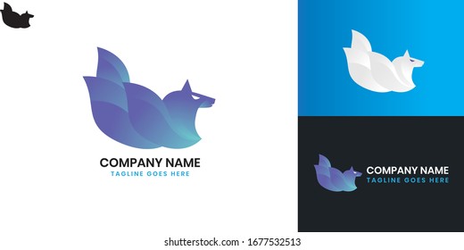 Logo Wolf - All elements on this template are editable with vector software
