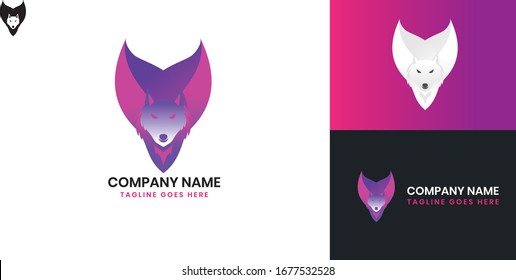 Logo Wolf - All elements on this template are editable with vector software