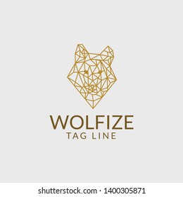 logo wolf face with polygonal style