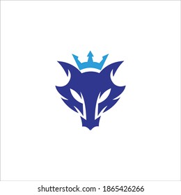 logo wolf icon templet vector