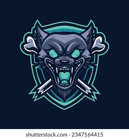 logo wolf mask vector art
