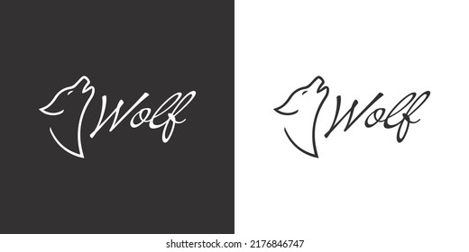 Logo wolf minimalism from lines