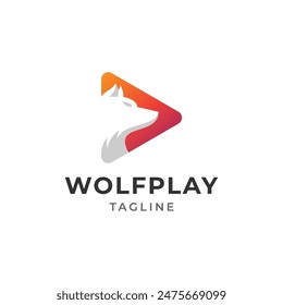Logo for a wolf play company. Suitable for branding, marketing materials, merchandise, website design, and social media accounts.