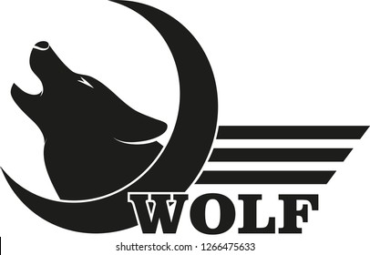 Logo wolf semicircle strip and text